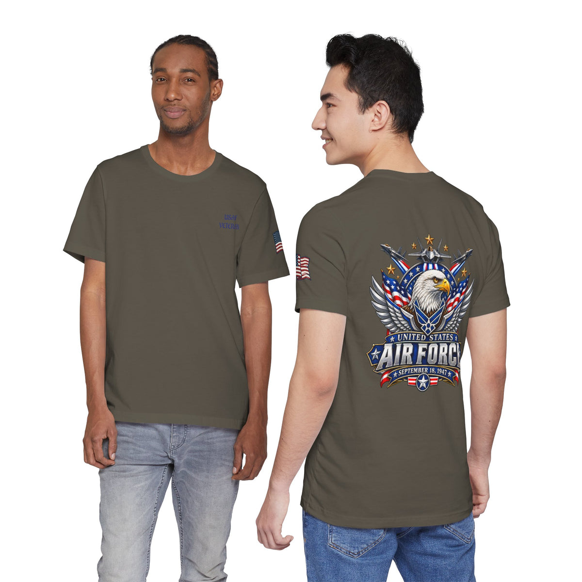 US Air Force Bella+Canvas T-Shirt — Patriotic Veteran Tee ("USAF Veteran")