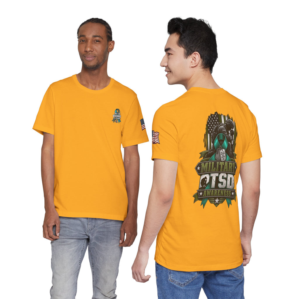 Military PTSD Awareness Tee – Support Veterans Ribbon Graphic Shirt
