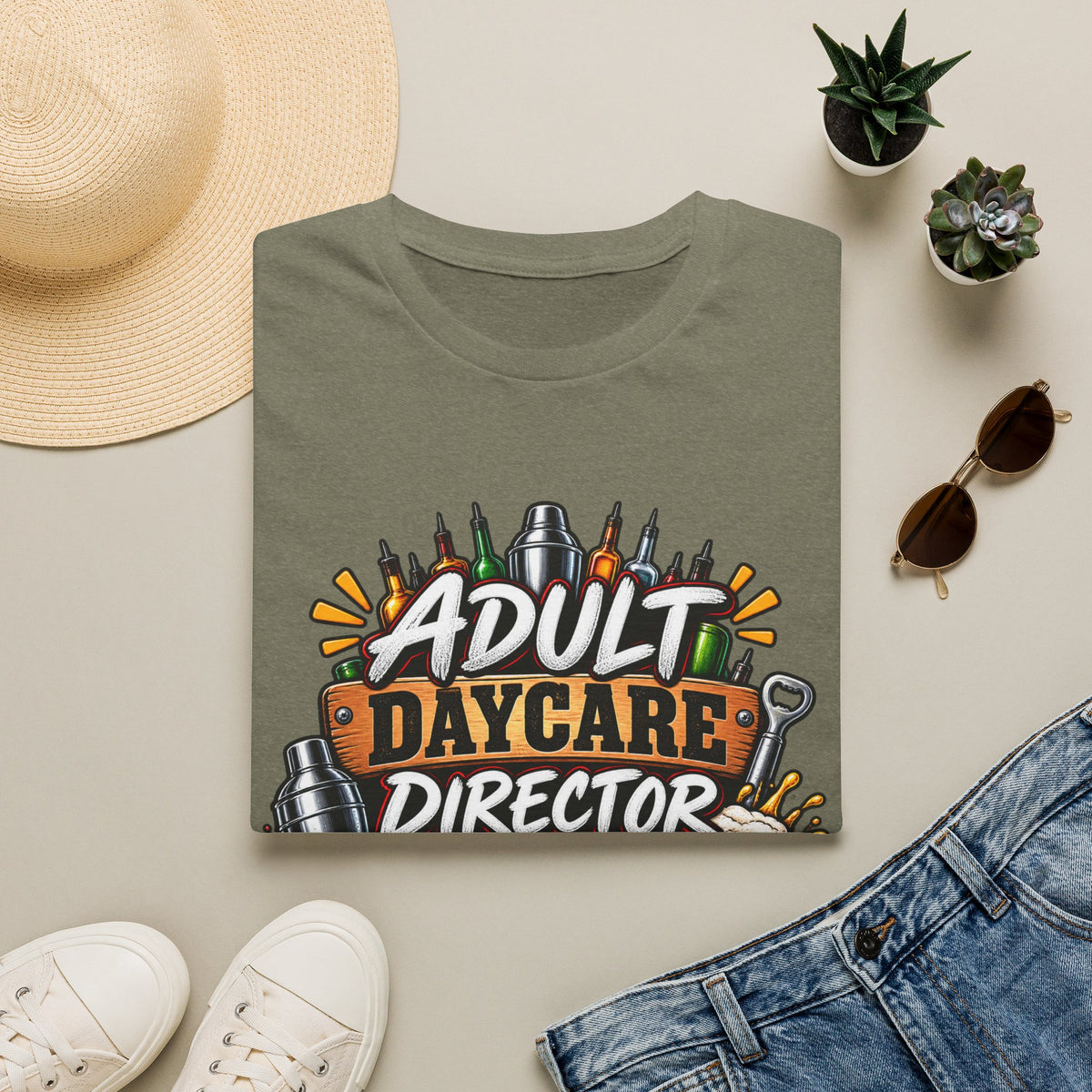 Adult Daycare Director T-Shirt — Funny Bartender Design