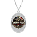 Oval Pendant Necklace — "Battle Born Prints"