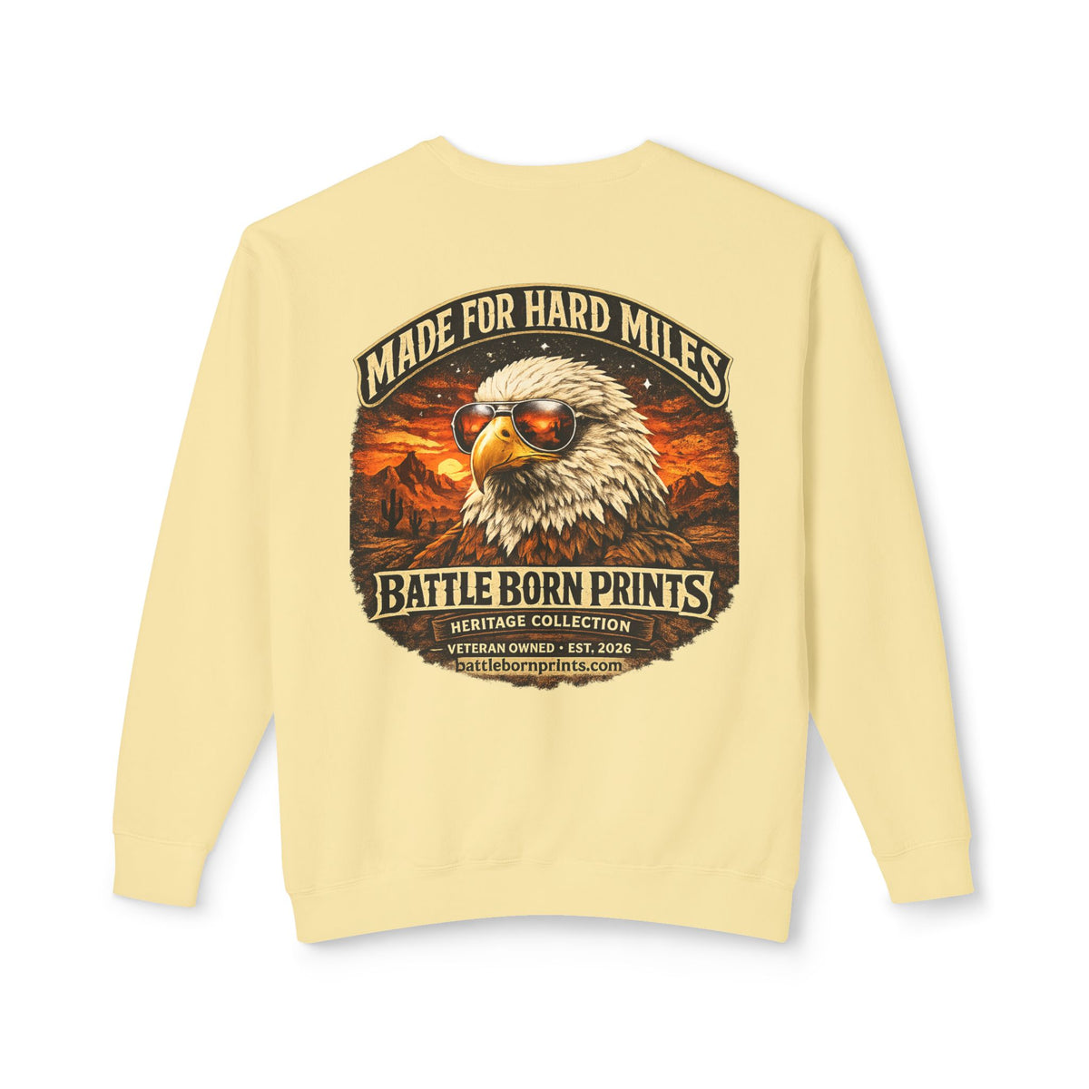 Battle Born Prints Heritage Collection "Made for Hard Miles" Crewneck Sweatshirt
