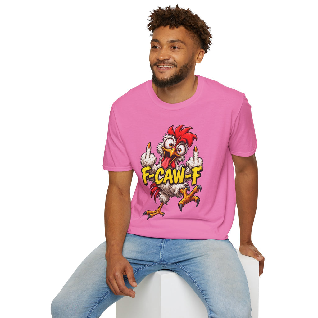 F-CAW-F Funny Chicken T-Shirt – Cheeky Middle Finger Rooster Graphic Tee