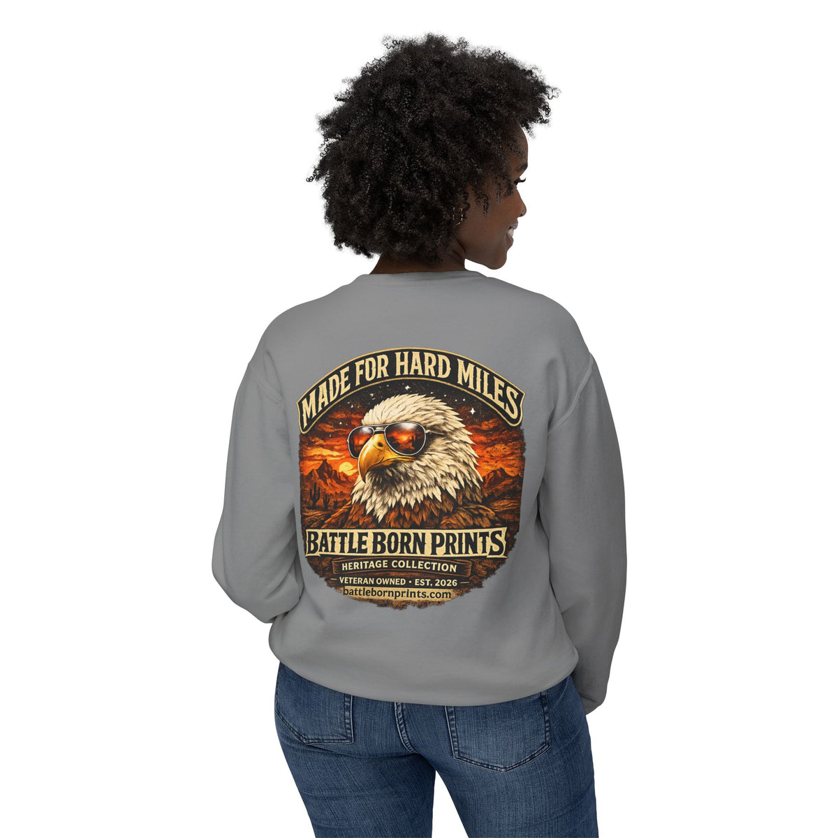 Battle Born Prints Heritage Collection "Made for Hard Miles" Crewneck Sweatshirt