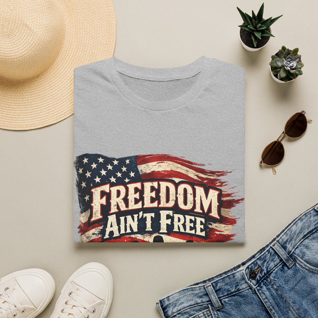 Freedom Ain't Free T-Shirt — Patriotic American Flag & Soldier Memorial Tee