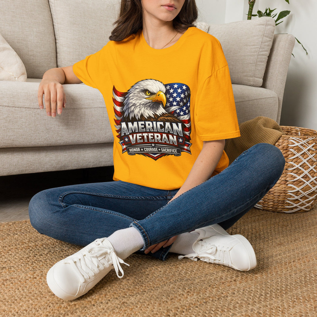 American Veteran Eagle T-Shirt — Patriotic USA Flag Tee