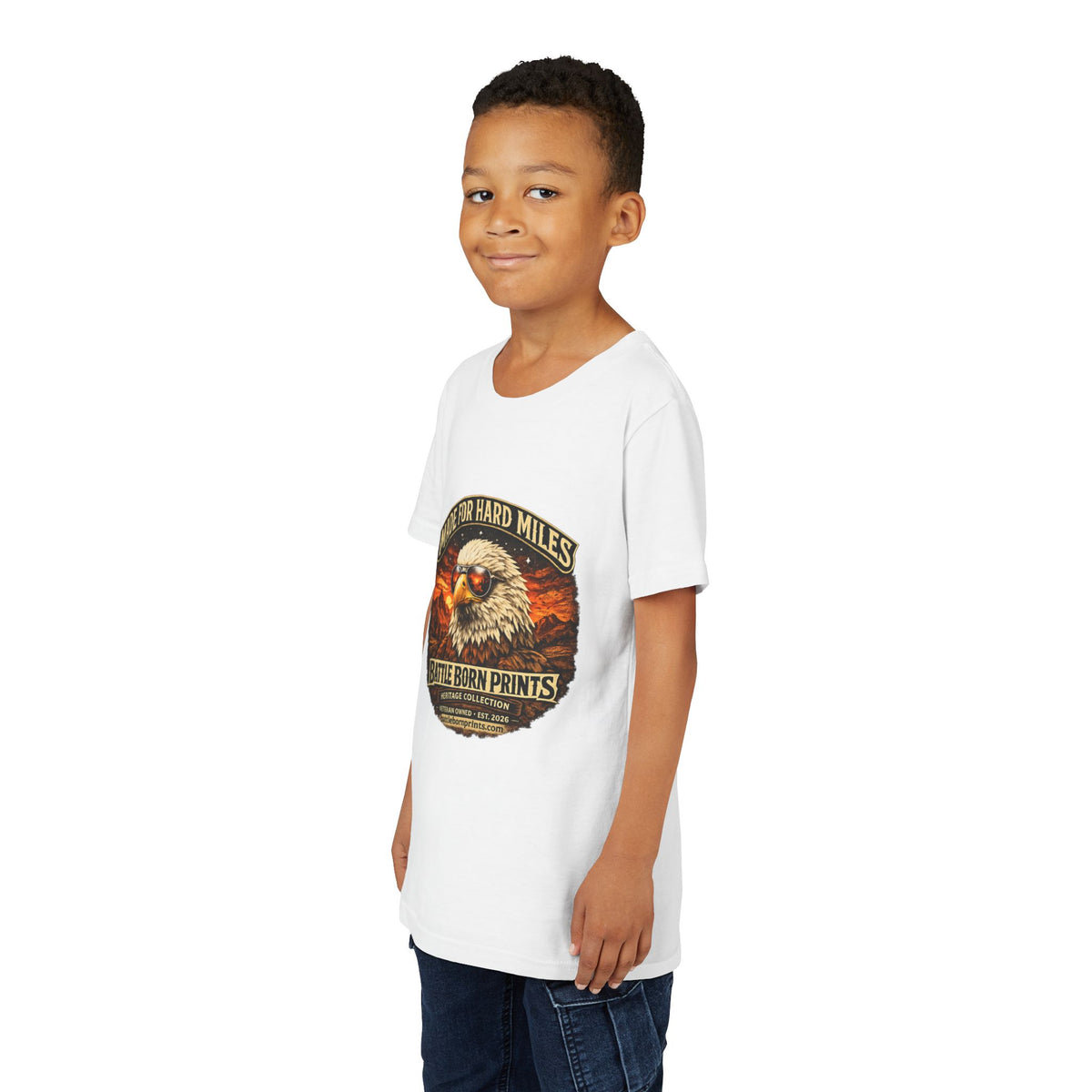 Youth Tee - "Made for Hard Miles" Eagle Graphic