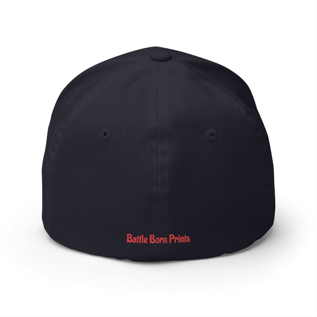 Battle Born Prints FlexFit Embroidered Cap — American Flag Patch Hat