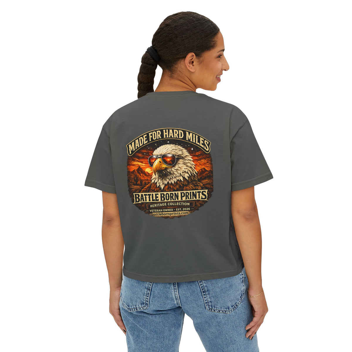 Battle Born Prints Heritage Collection "Made for Hard Miles" — Women's Boxy Shirt