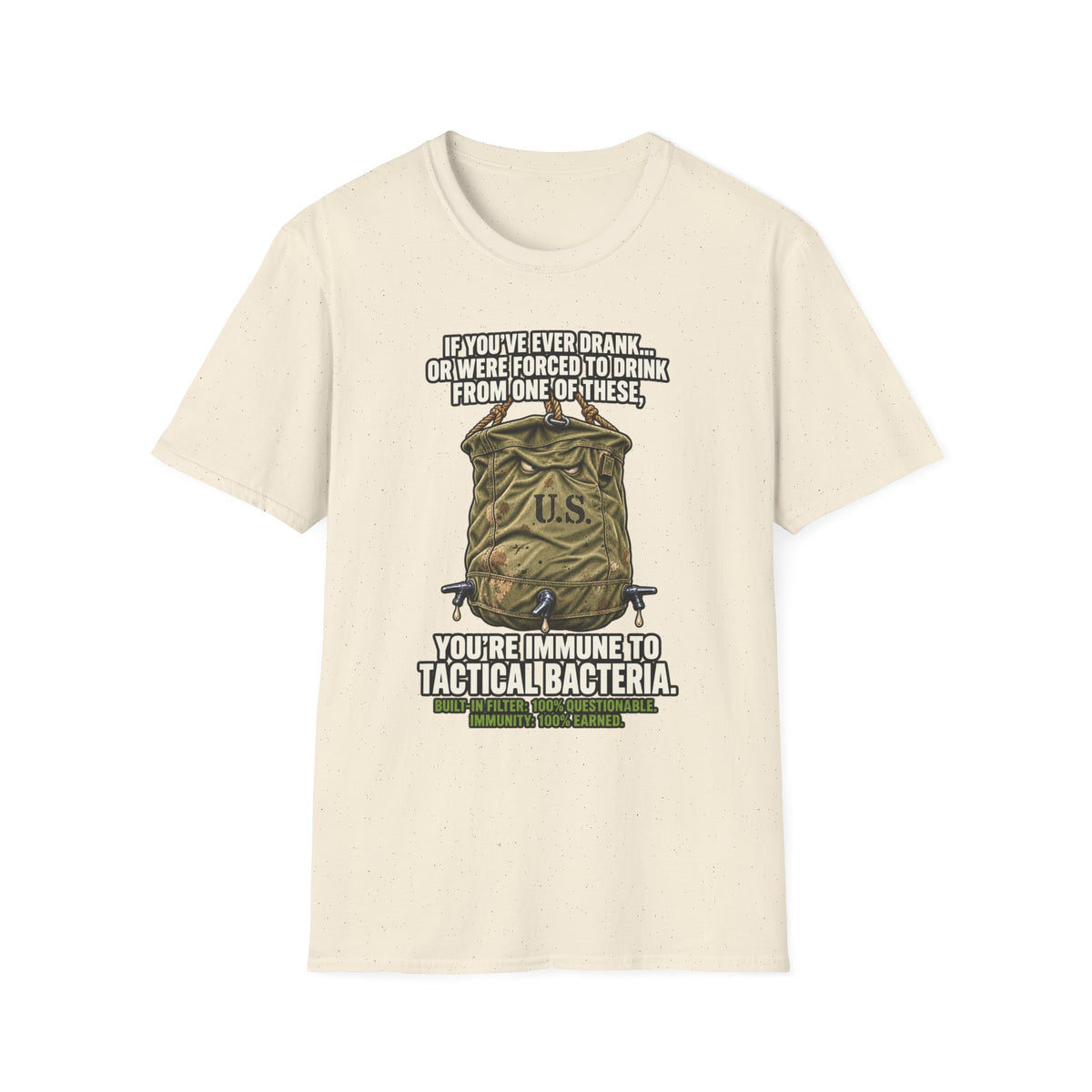 Military Humor T-Shirt – Tactical Canteen Tee for Outdoor Adventures