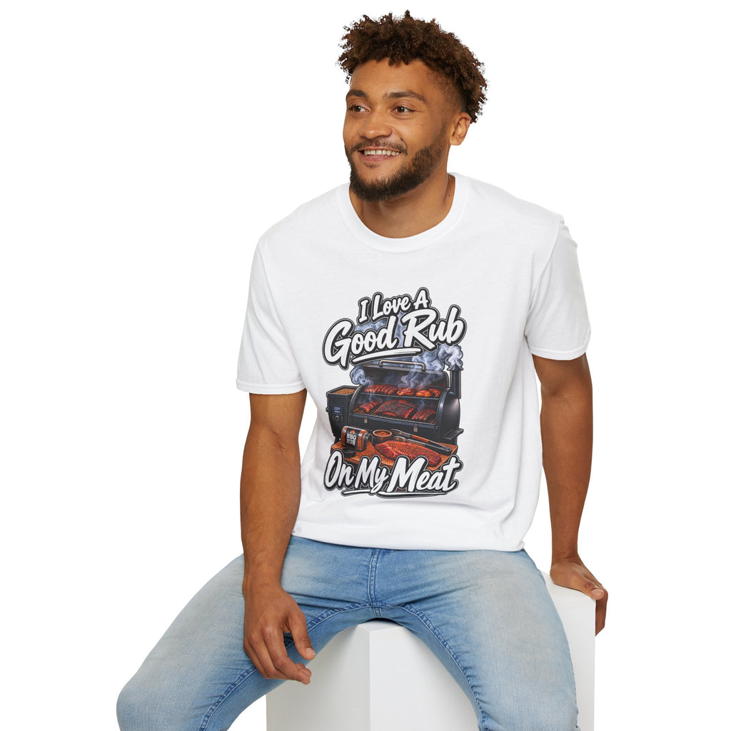BBQ T-Shirt — "I Love a Good Rub" Grill & Smoker Shirt (I Love a Good Rub on My Meat)