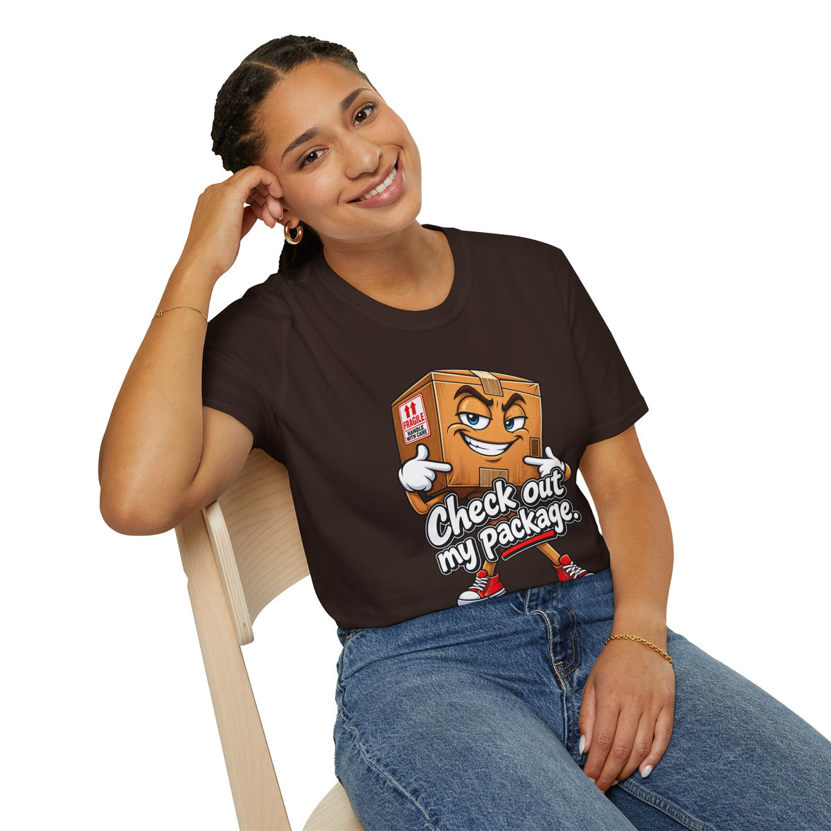 Check Out My Package T-Shirt — Funny Cartoon Box Graphic Tee