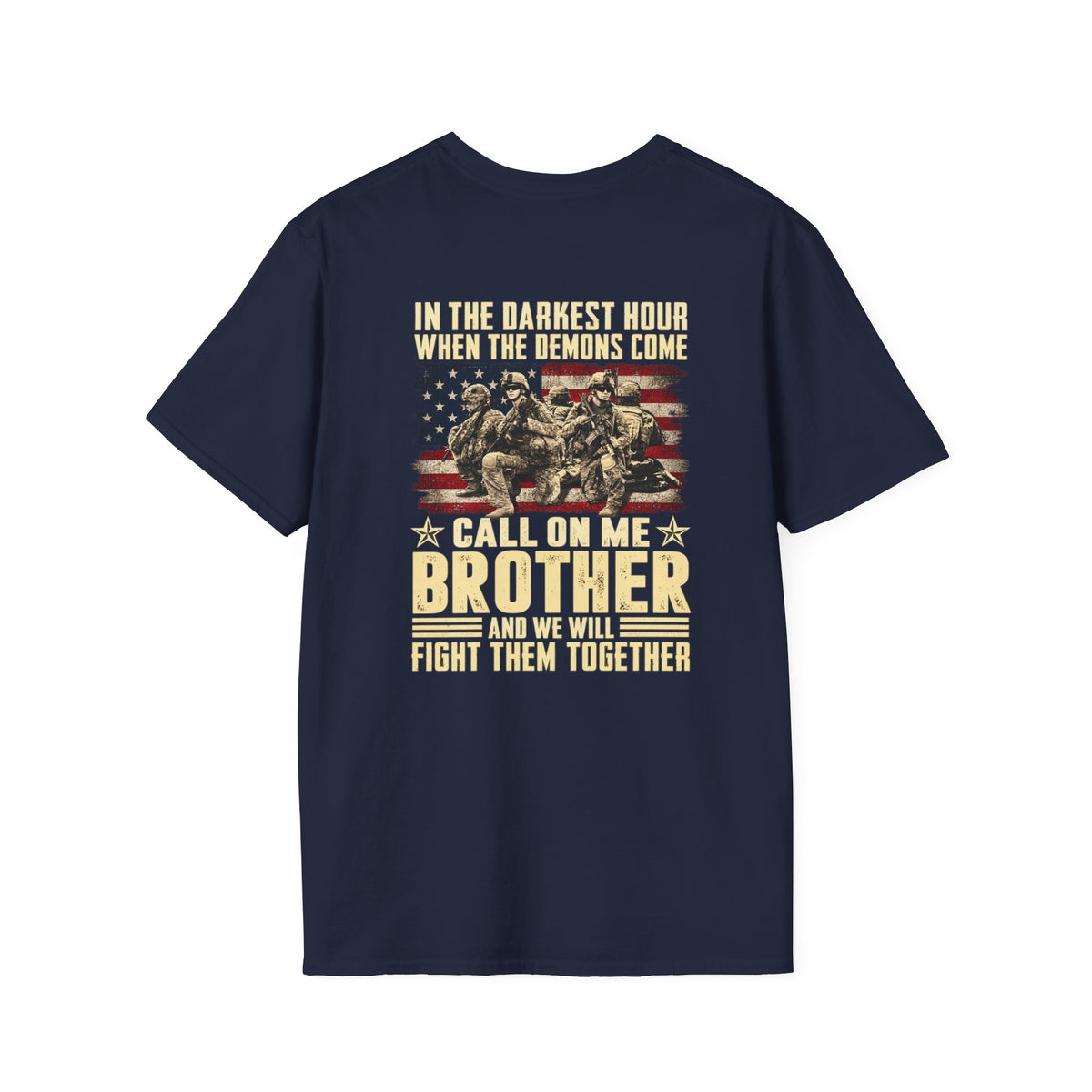 T-Shirt — "Call On Me Brother" Military Brotherhood Flag Graphic - Battle Born Prints