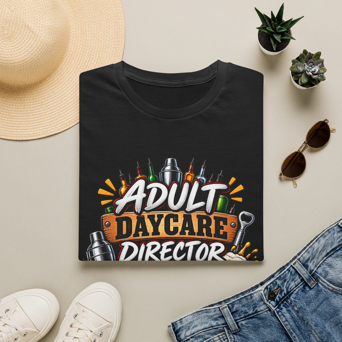 Adult Daycare Director T-Shirt — Funny Bartender Design