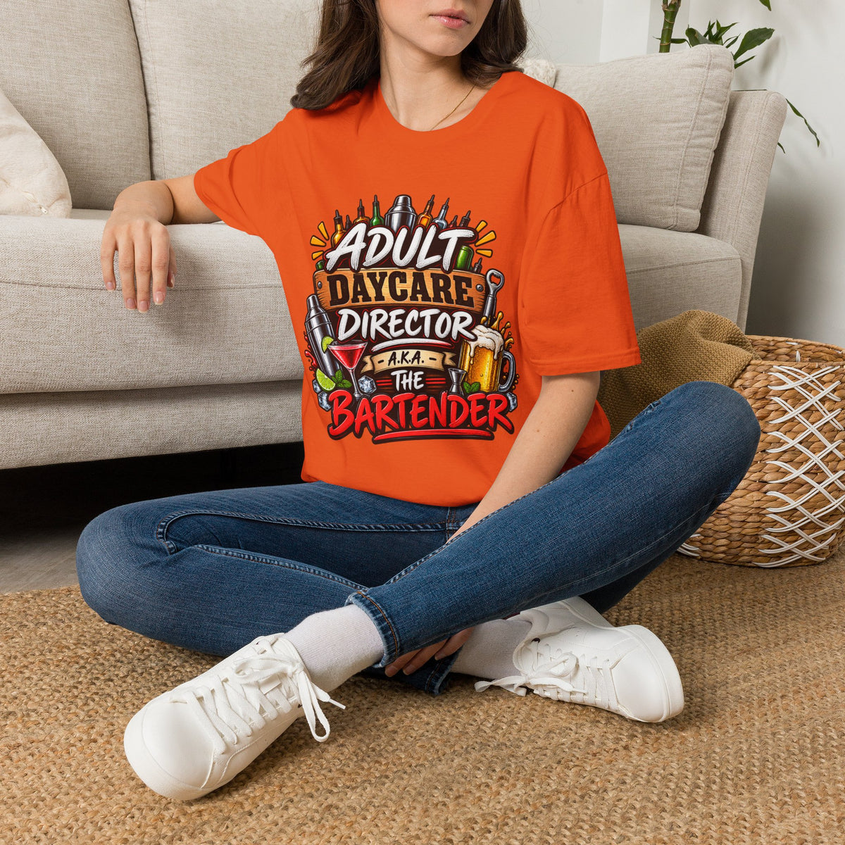 Adult Daycare Director T-Shirt — Funny Bartender Design
