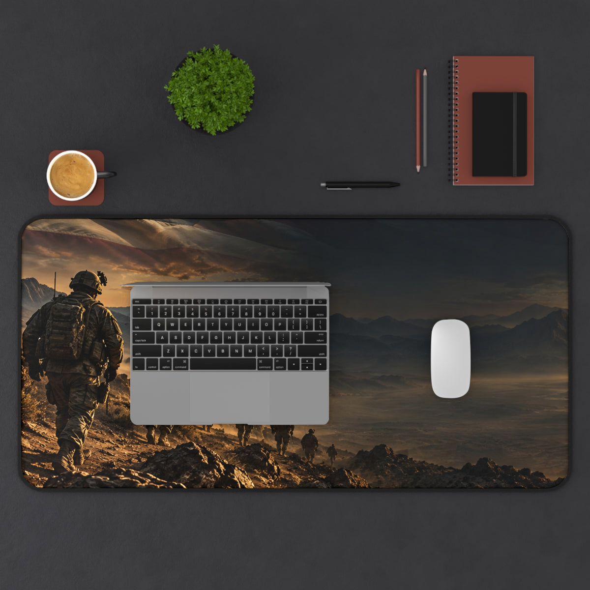 Tactical Soldier Desk Mat — Military Landscape Gaming Mouse Pad - Battle Born Prints