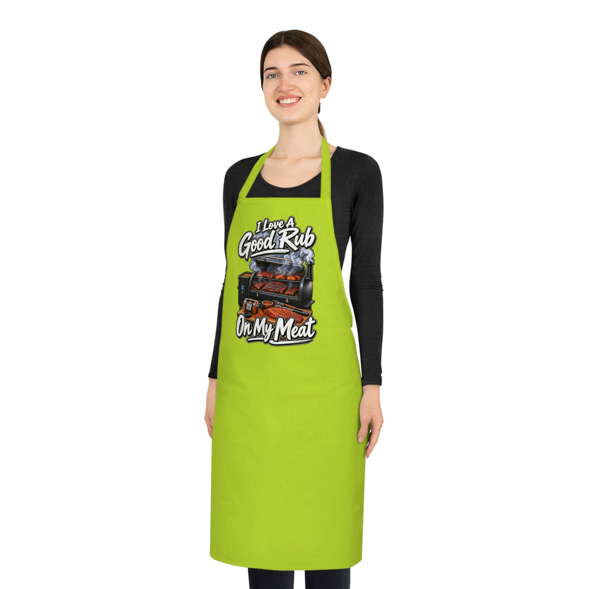 Grill Apron - "I Love A Good Rub On My Meat" BBQ Cooking Apron