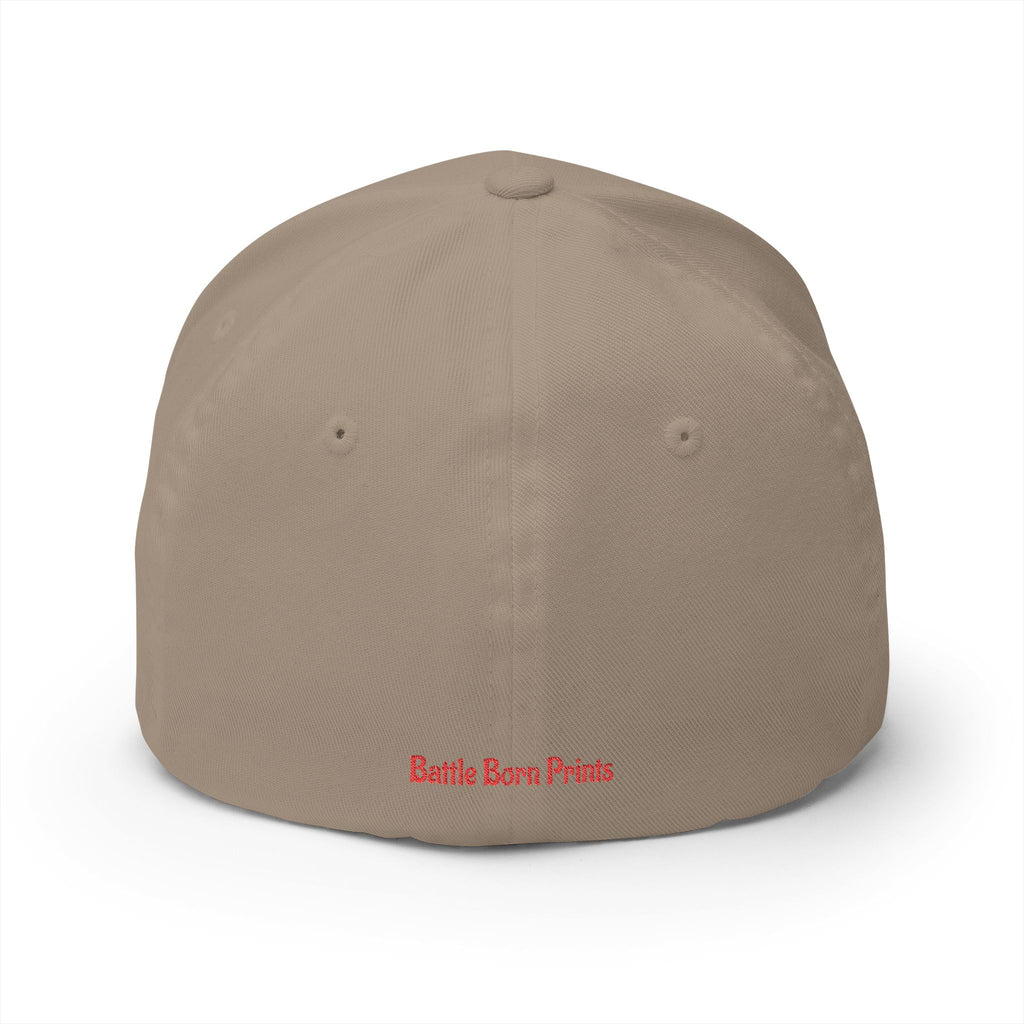 Battle Born Prints FlexFit Embroidered Cap — American Flag Patch Hat