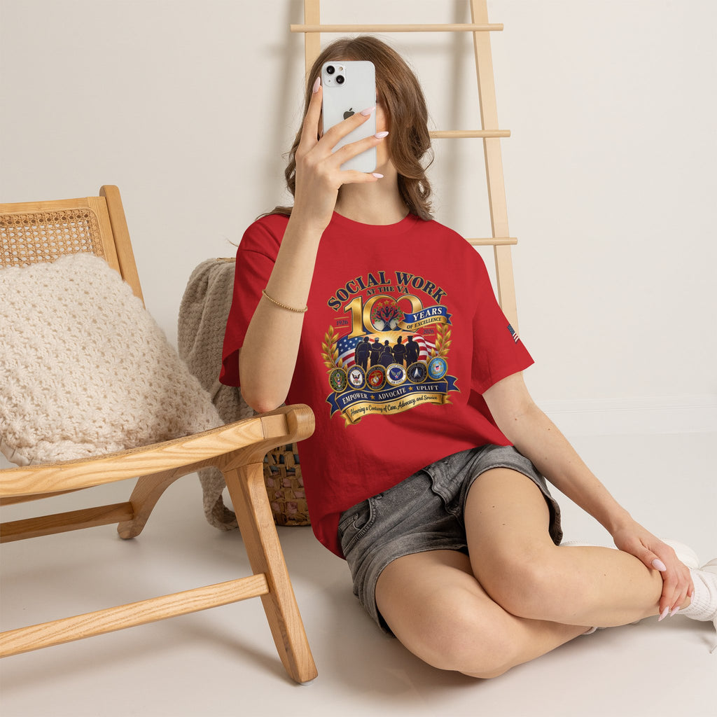 Social Work at the VA 100 Years T-Shirt — Veteran Support Memorial Tee