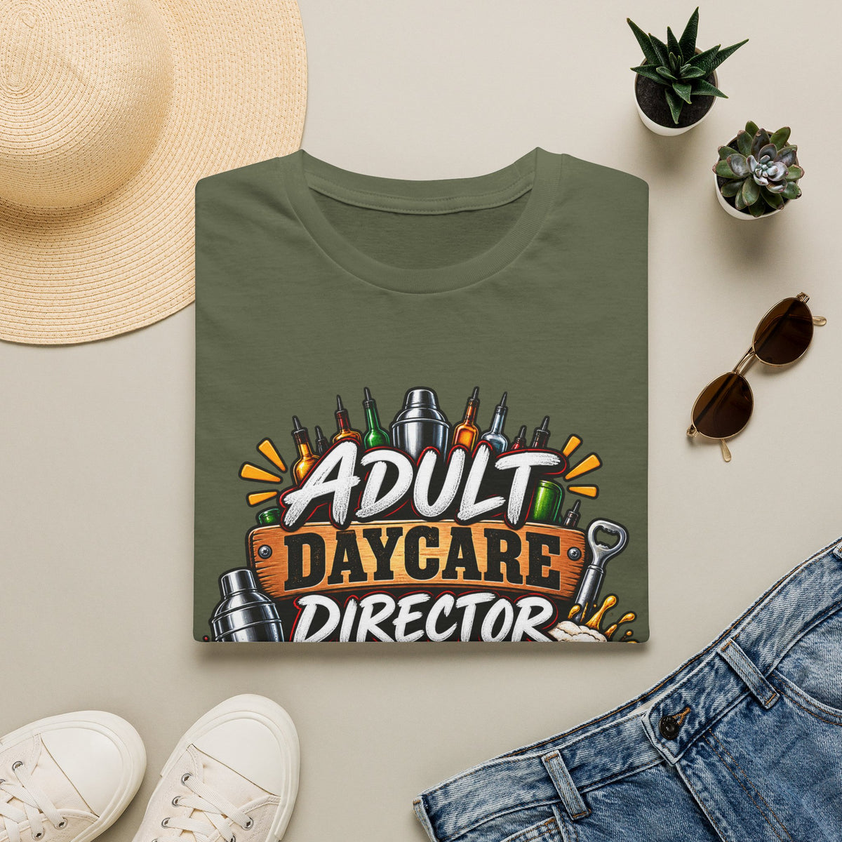 Adult Daycare Director T-Shirt — Funny Bartender Design