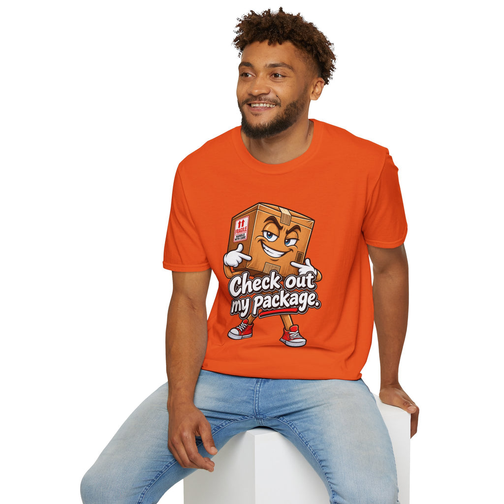 Check Out My Package T-Shirt — Funny Cartoon Box Graphic Tee
