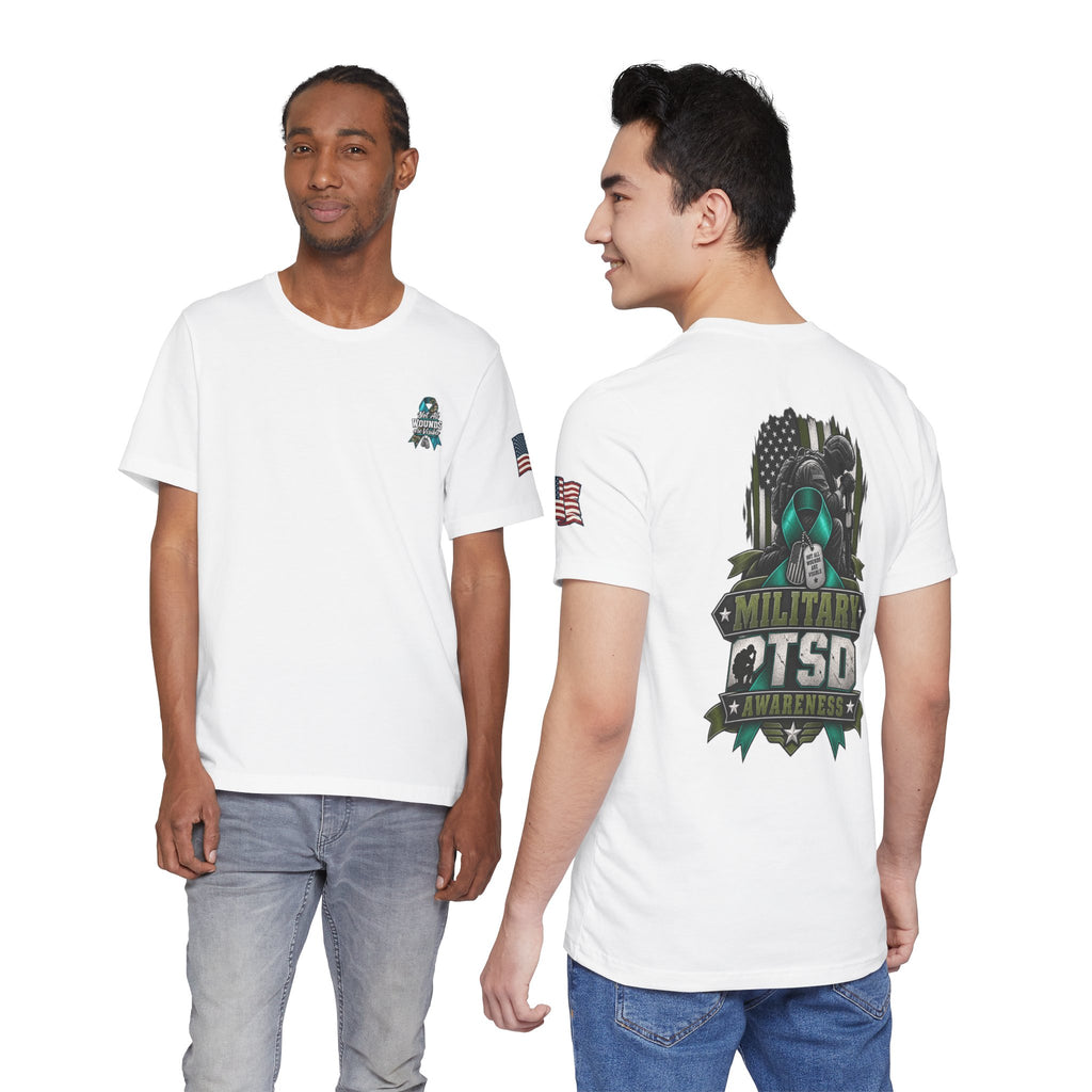 Military PTSD Awareness Tee – Support Veterans Ribbon Graphic Shirt