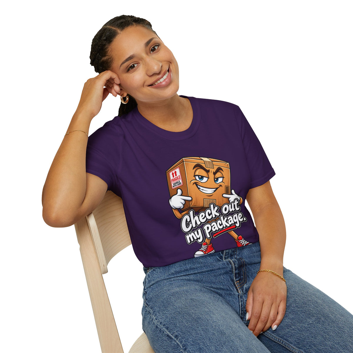 Check Out My Package T-Shirt — Funny Cartoon Box Graphic Tee