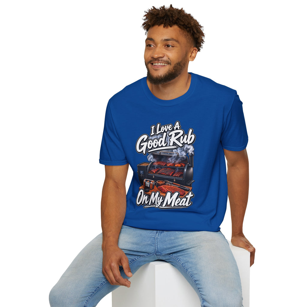 BBQ T-Shirt — "I Love a Good Rub" Grill & Smoker Shirt (I Love a Good Rub on My Meat)