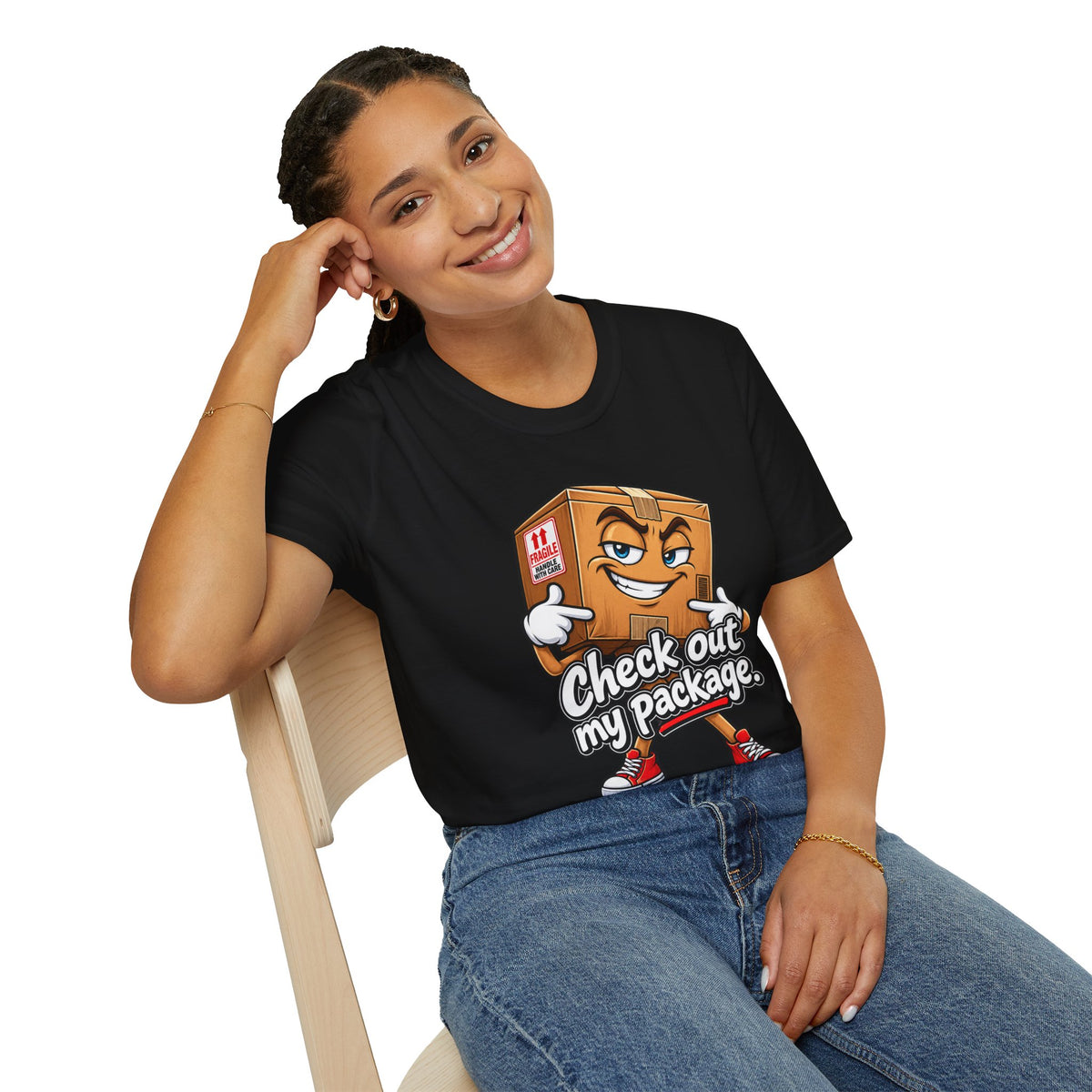 Check Out My Package T-Shirt — Funny Cartoon Box Graphic Tee