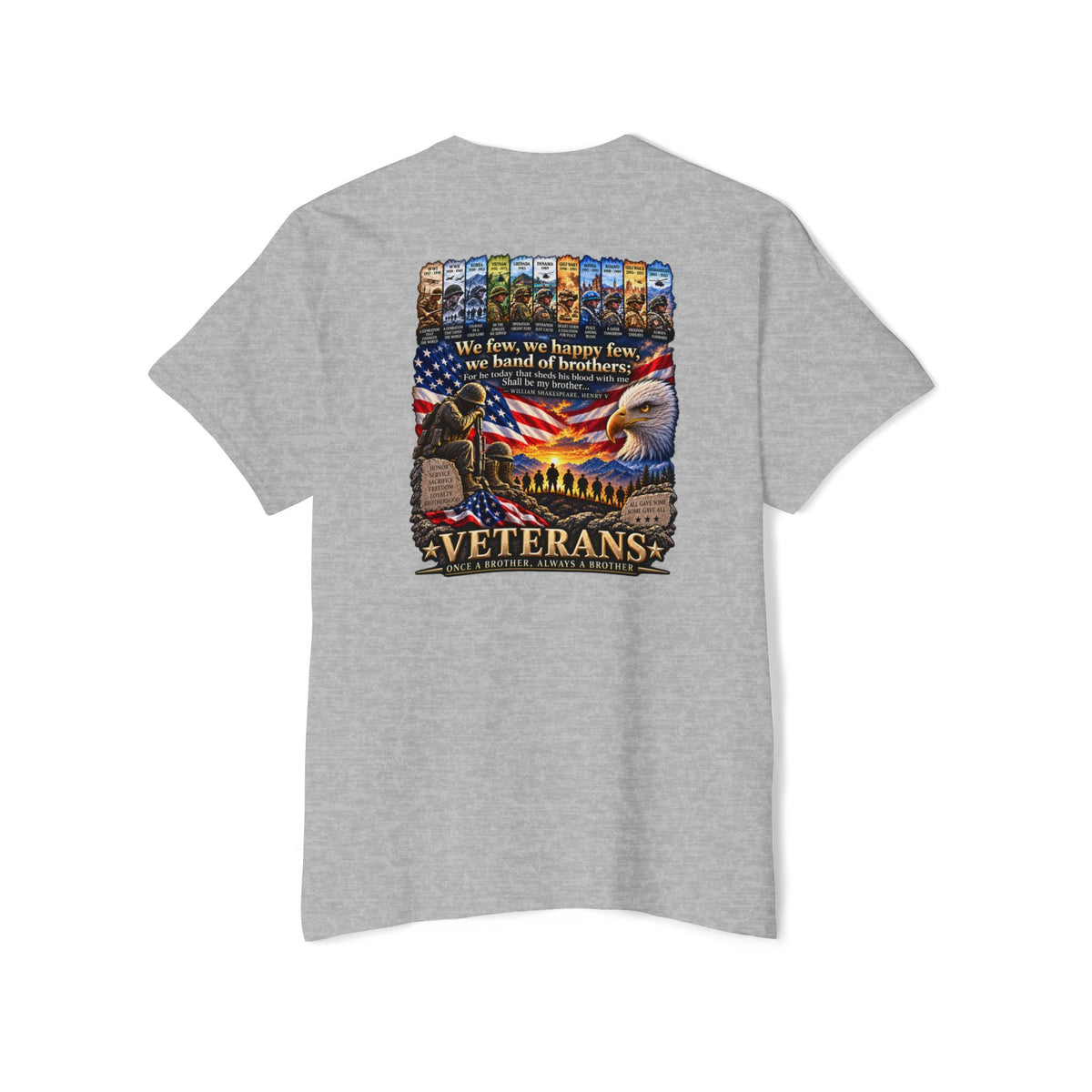 Veterans Tribute Pocket Tee — "We Live, We Honor, We Stand" Patriotic T-Shirt