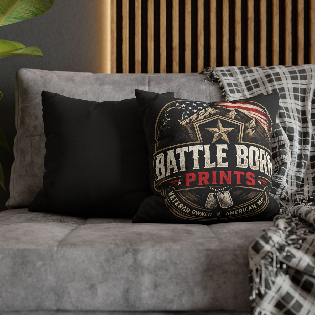 Battle Born Prints Veteran American Flag Accent Pillowcase