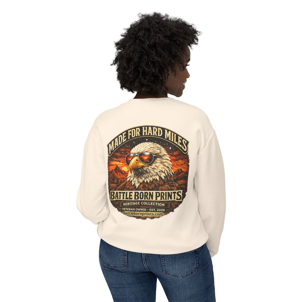 Battle Born Prints Heritage Collection "Made for Hard Miles" Crewneck Sweatshirt