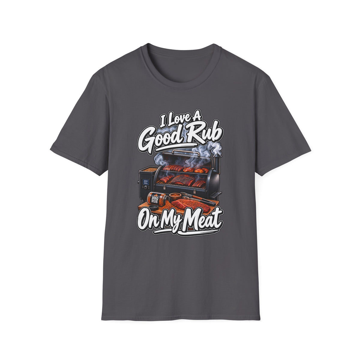 BBQ T-Shirt — "I Love a Good Rub" Grill & Smoker Shirt (I Love a Good Rub on My Meat)