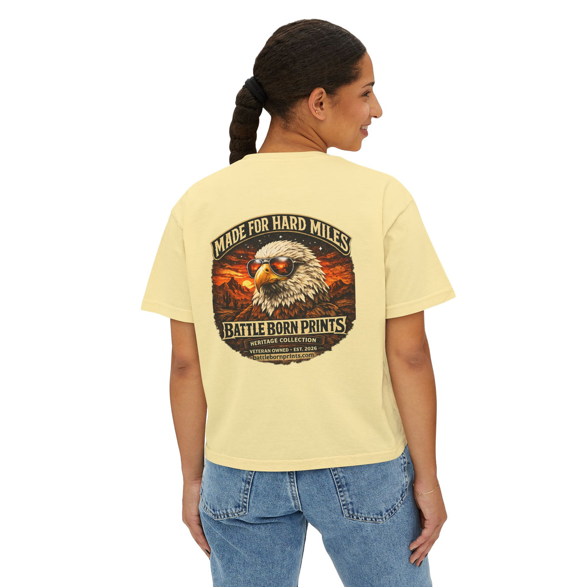 Battle Born Prints Heritage Collection "Made for Hard Miles" — Women's Boxy Shirt