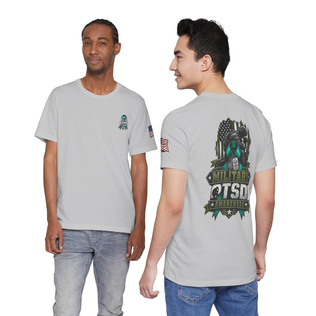 Military PTSD Awareness Tee – Support Veterans Ribbon Graphic Shirt