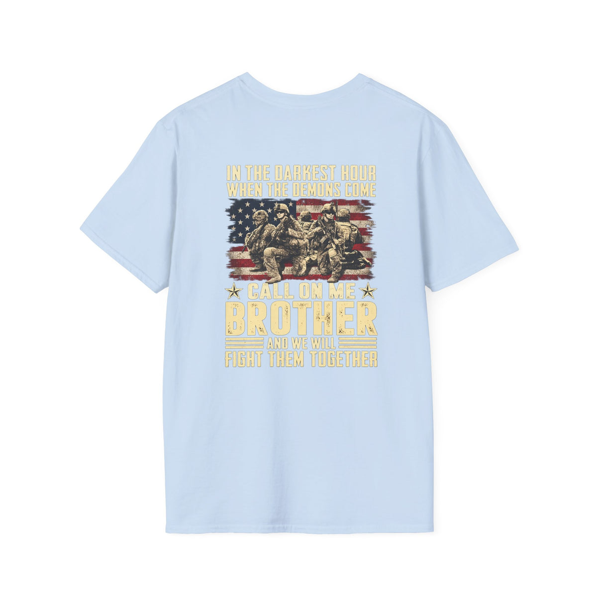 T-Shirt — "Call On Me Brother" Military Brotherhood Flag Graphic - Battle Born Prints
