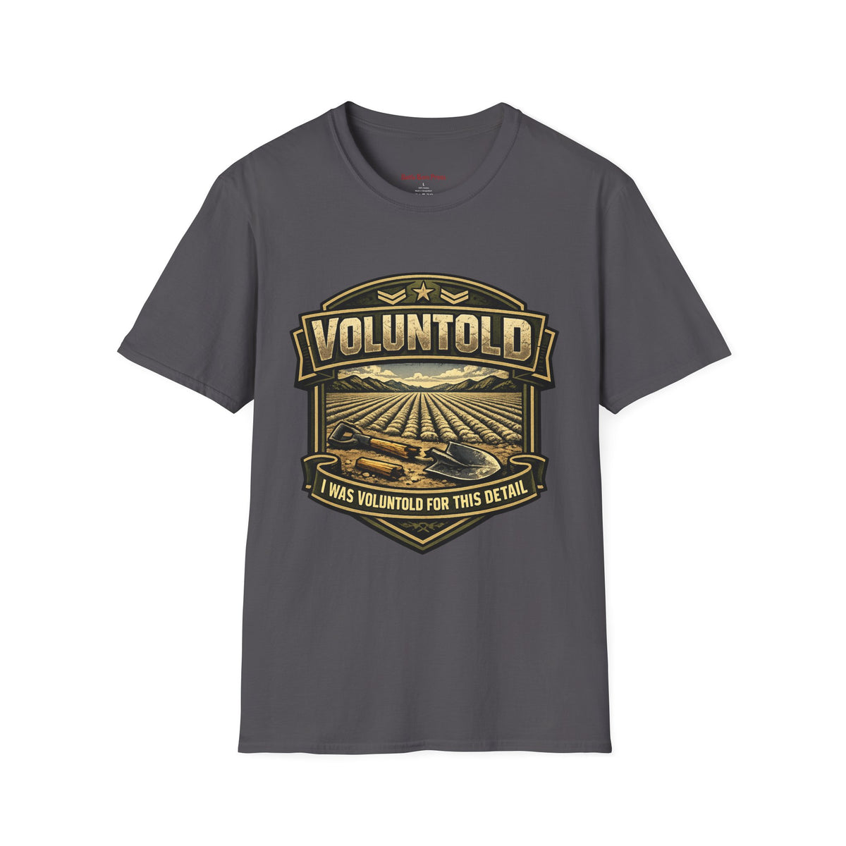 T-Shirt — "Voluntold" Farm Vintage Emblem Tee