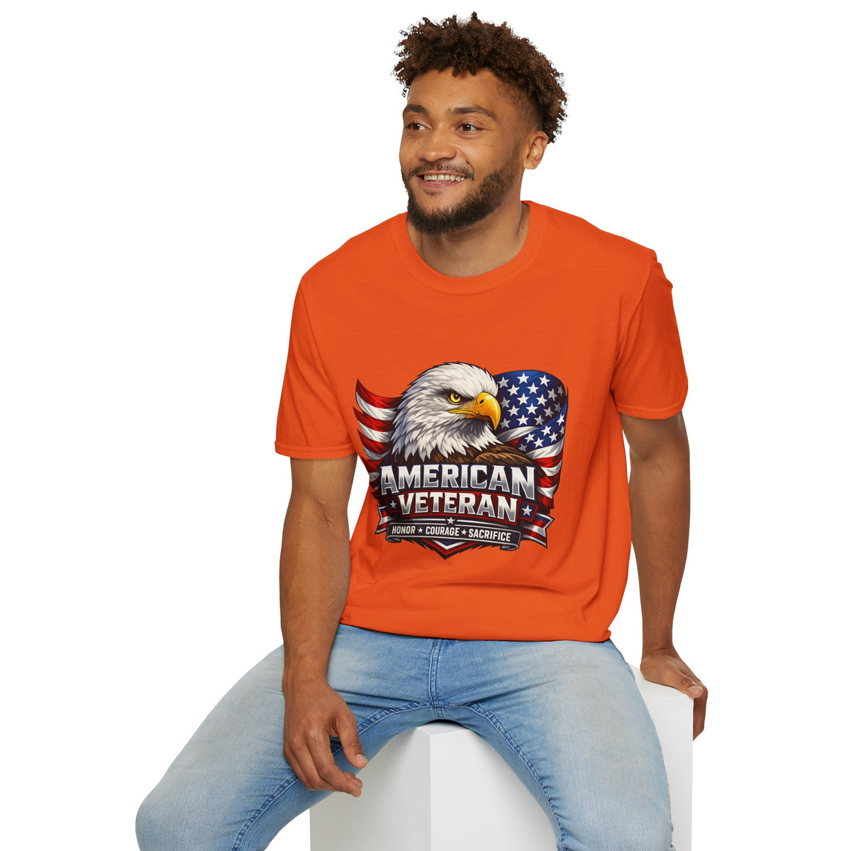 American Veteran Eagle T-Shirt — Patriotic USA Flag Tee