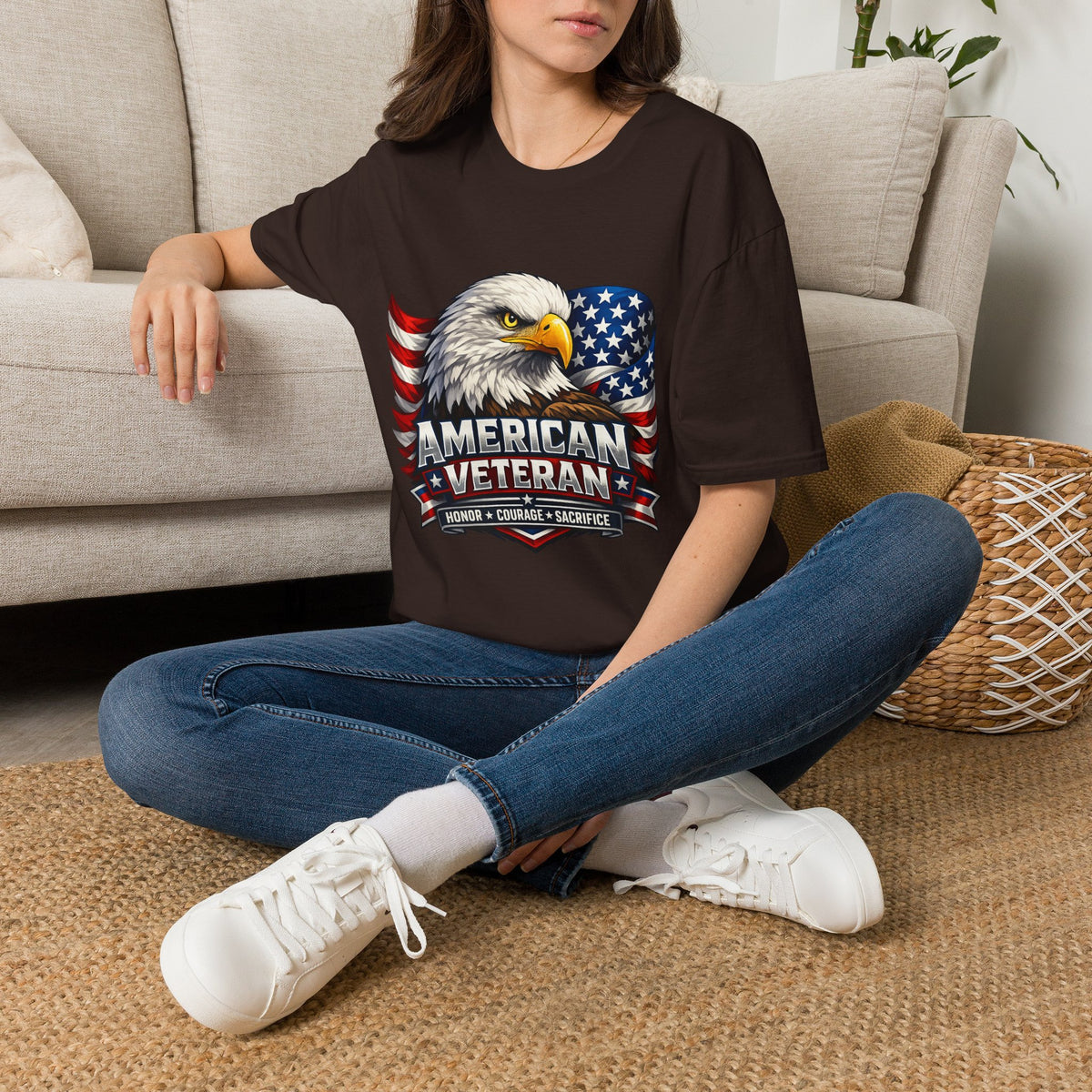 American Veteran Eagle T-Shirt — Patriotic USA Flag Tee