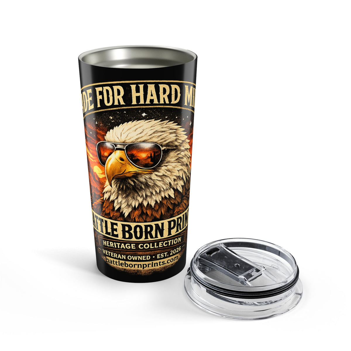 20oz Battle Born Prints "Made For Hard Miles" Travel Tumbler