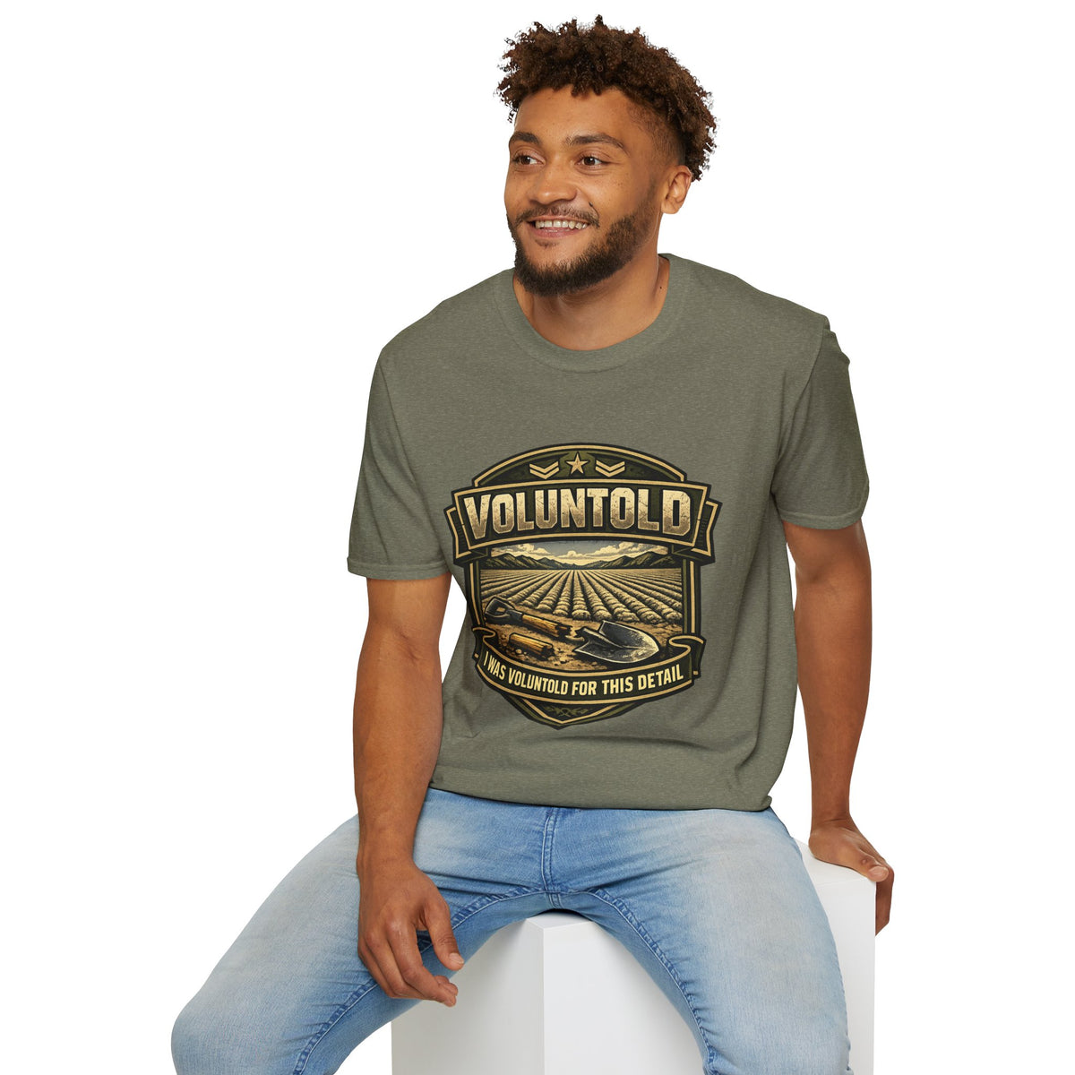 T-Shirt — "Voluntold" Farm Vintage Emblem Tee
