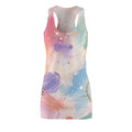 Pastel Watercolor Racerback Dress – Abstract Floral AOP