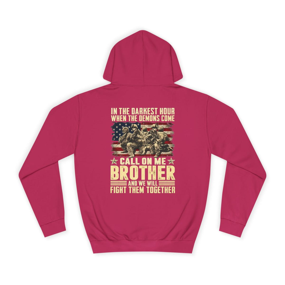 Brother Veteran Hoodie — Patriotic Military Flag Design - Battle Born Prints