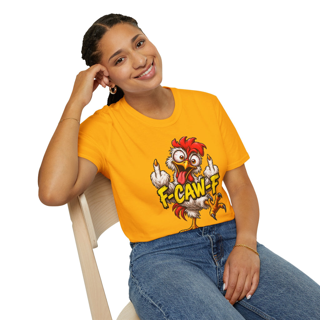 F-CAW-F Funny Chicken T-Shirt – Cheeky Middle Finger Rooster Graphic Tee