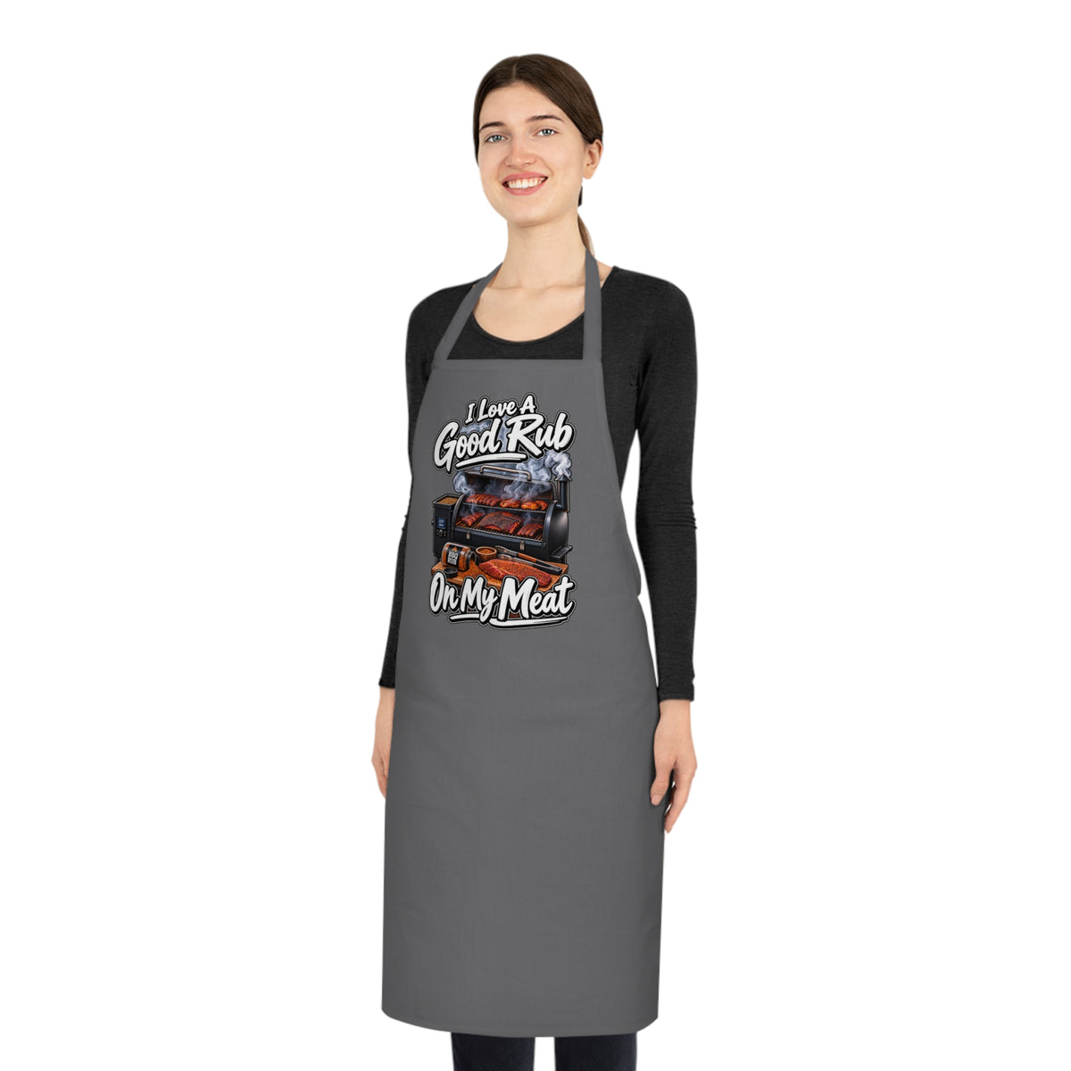 Grill Apron - "I Love A Good Rub On My Meat" BBQ Cooking Apron