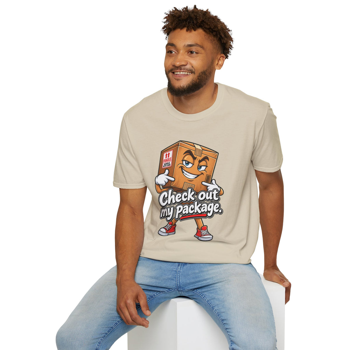 Check Out My Package T-Shirt — Funny Cartoon Box Graphic Tee