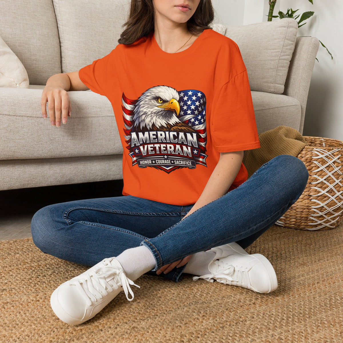 American Veteran Eagle T-Shirt — Patriotic USA Flag Tee