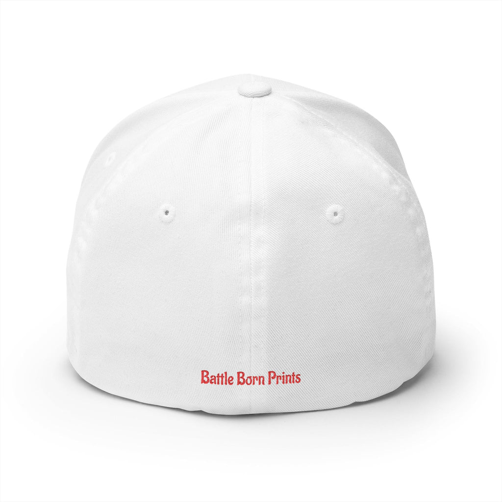 Battle Born Prints FlexFit Embroidered Cap — American Flag Patch Hat