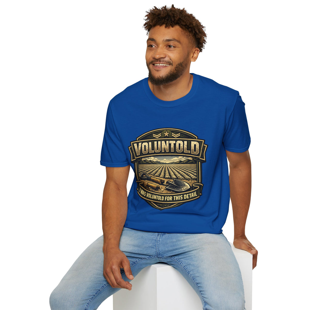 T-Shirt — "Voluntold" Farm Vintage Emblem Tee