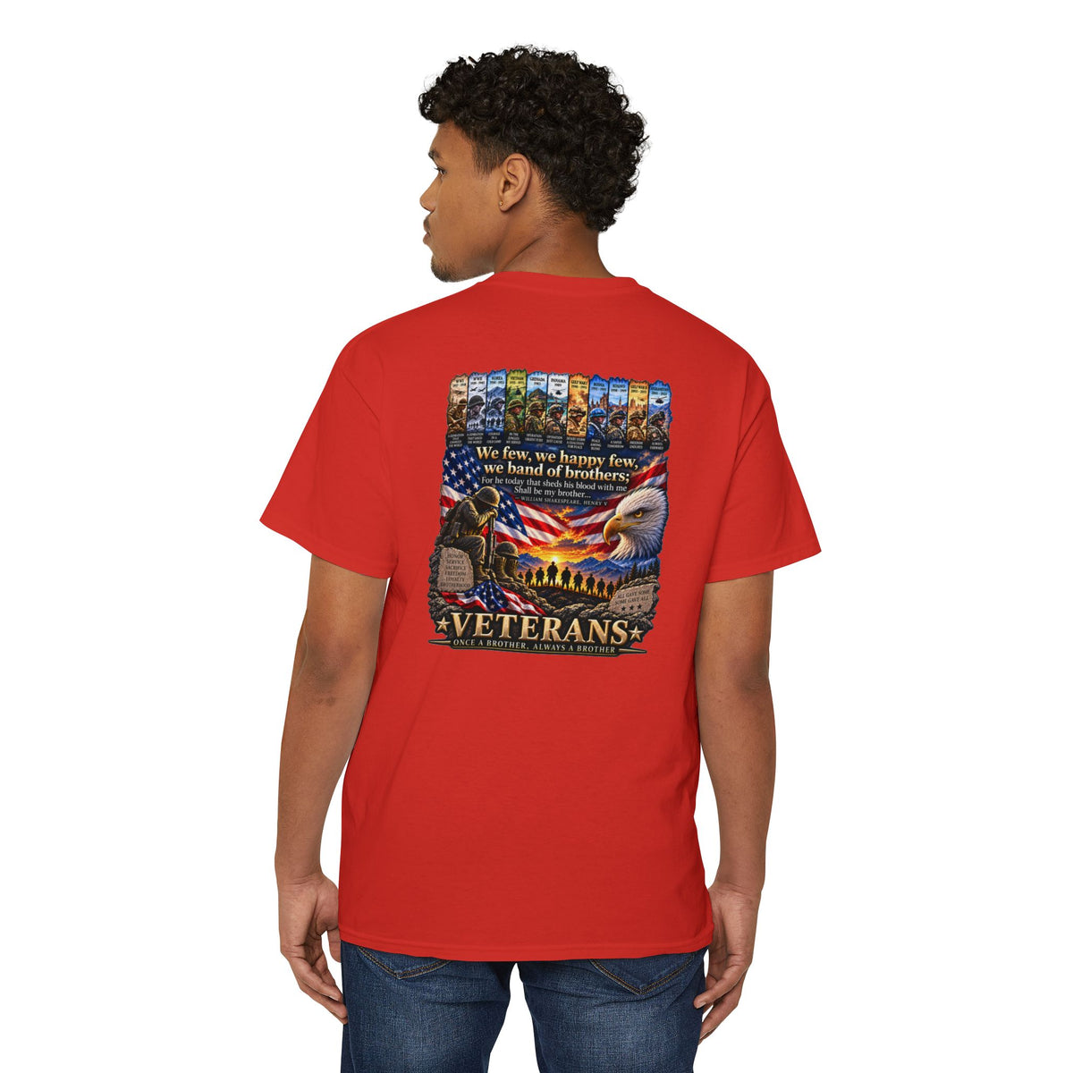 Veterans Tribute Pocket Tee — "We Live, We Honor, We Stand" Patriotic T-Shirt