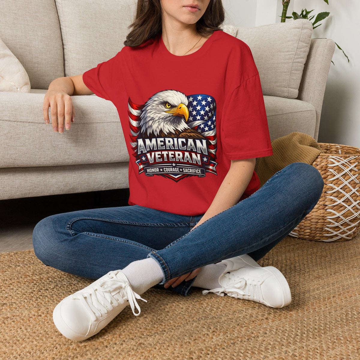American Veteran Eagle T-Shirt — Patriotic USA Flag Tee